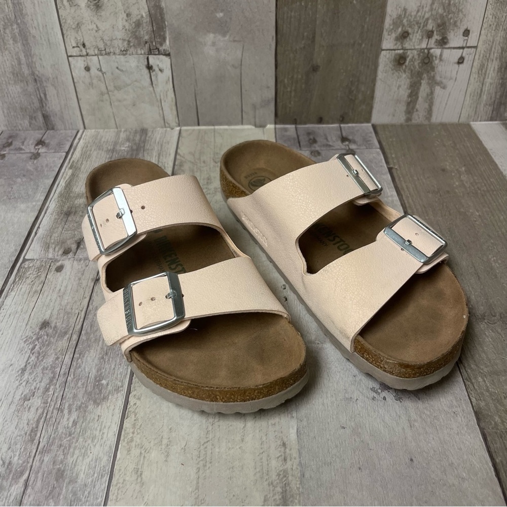Birkenstock Vegan Soft Pink Arizona Sandals Size 38 - Picture 3 of 7
